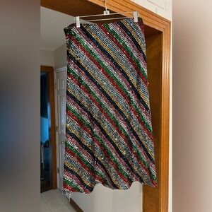 Milly Super Cute Rainbow Sequin “Bia” Skirt Size Large